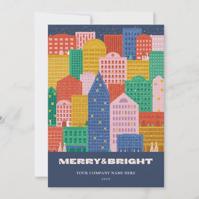 Färgstäder i Winter Coroporate Helgdag Card Inbjudningar (Framsida)