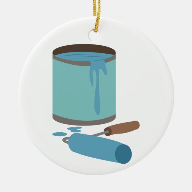 Färgställ och rullare julgransprydnad keramik (Framsidan)