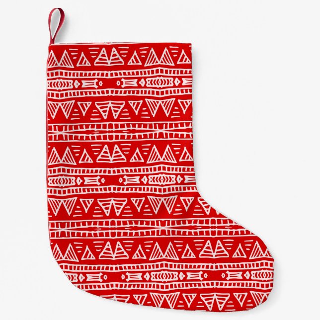 Färgstammen, etnisk, sömlös mönster liten julstrumpa (Framsidan)