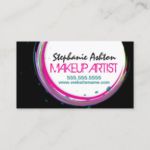 Färgstänk virvlar runt Makeupkonstnären Visitkort