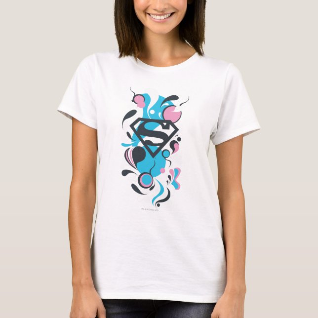 Färgstänkblått T Shirt (Framsida)