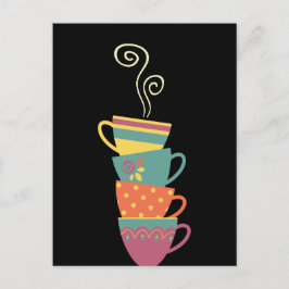 Färgstaplat te/kaffe koppar, ångbehandlat hett mug vykort