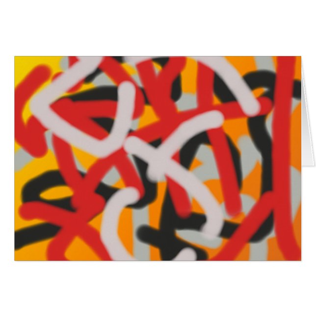 färgstark 0748 abstrakt konst hälsningskort (Framsidan Horizontal)