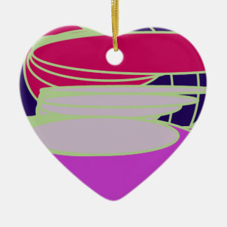 färgstark 1332-abstrakts konst julgransprydnad keramik