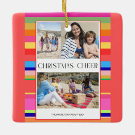 Färgstark 4-foto Modern jul Julgransprydnad Keramik