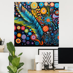 Färgstark Abstrakt av ljus Psychedelic BOHO Poster