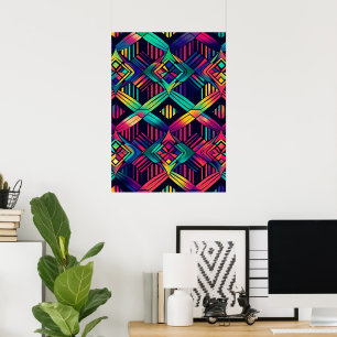 Färgstark Abstrakt av ljusskör Poster