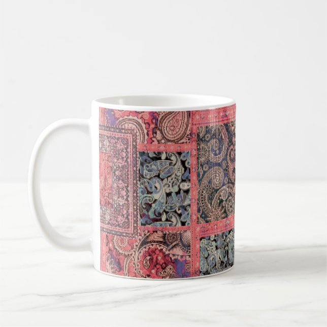 färgstark abstrakt, digital design, bakgrundsbeläg kaffemugg (Vänster)