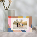 Färgstark Abstrakt-familj Foto Bright Festive Julkort<br><div class="desc">Önska dina vänner och din familj i Glad helg med de här vackra korten med ditt favoritfoto och en vacker,  färgstark abstrakt design.</div>