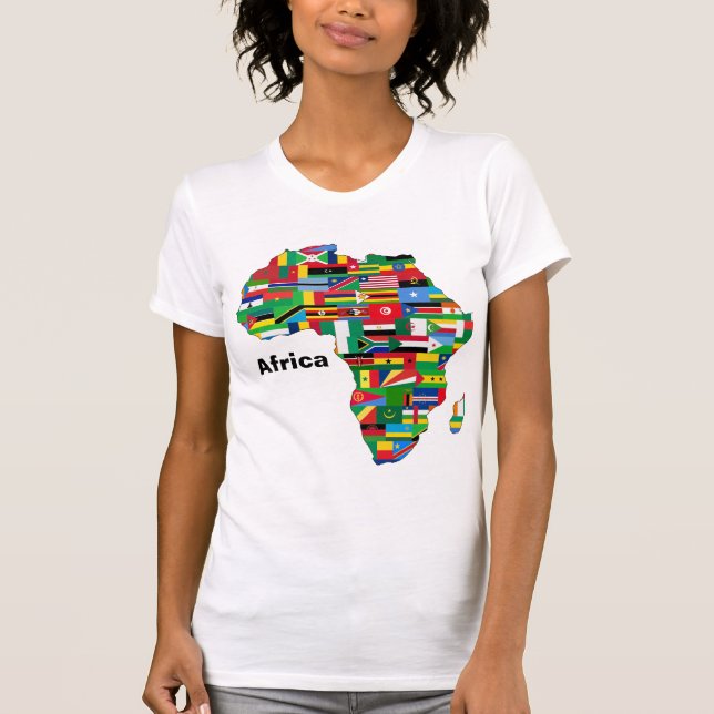 Färgstark Afrika Karta T Shirt (Framsida)