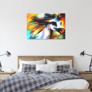 Färgstark arabisk häst canvastryck