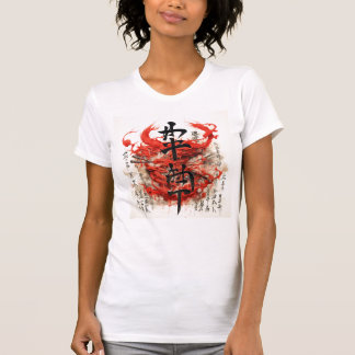 Färgstark asiatisk Motif-design T Shirt