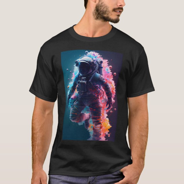 Färgstark astronaut t shirt (Framsida)