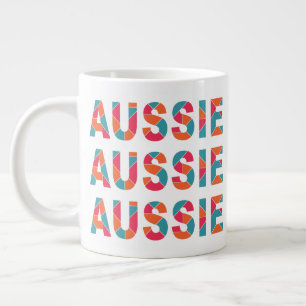 Färgstark AUSSIE-anpassad namnjumbo mugg Jumbo Mugg