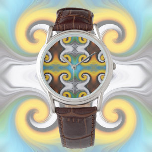 Färgstark, bakre fjäder-dekoration armbandsur