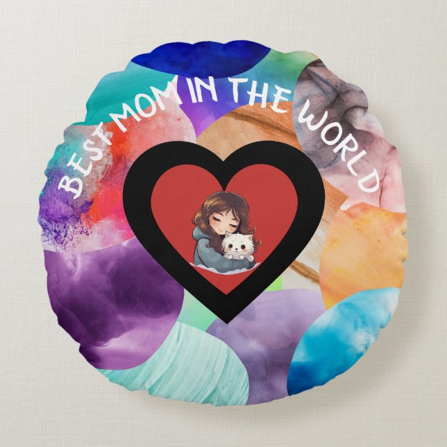 Färgstark bästa Mamma i Dekorativ kudde i världen (Framsidan)