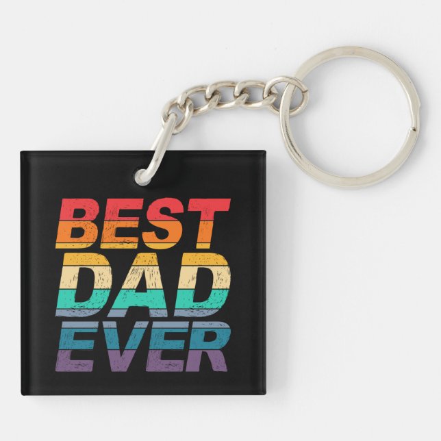 Färgstark bästa Pappa någonsin Fars dag | Nyckelke (Baksidan)