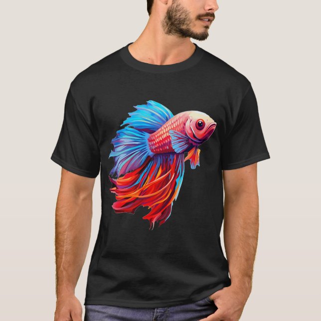 Färgstark beta-fisk t shirt (Framsida)