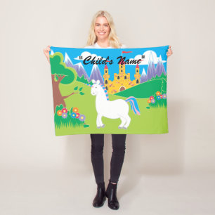 Färgstark blanketmodell för Unicorn-design för bar Fleecefilt