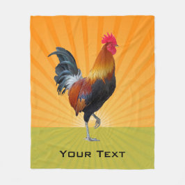 Färgstark blanktomin i Tupp design Fleecefilt