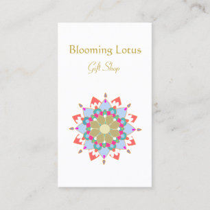 Färgstark blodning Lotus Mandala Visitkort