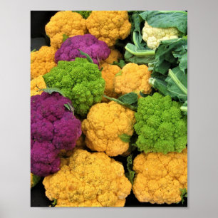Färgstark blomkål, höstdecor poster