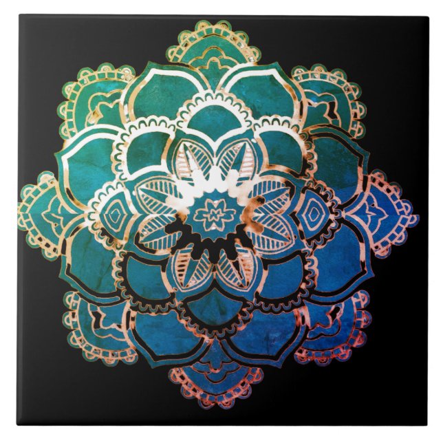 Färgstark blommigt design för keramiska plattor kakelplatta (Framsidan)