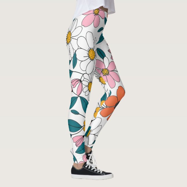 färgstark blommigt leggings (Höger)