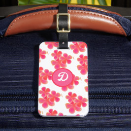 färgstark blommigt modern monogram bagagebricka