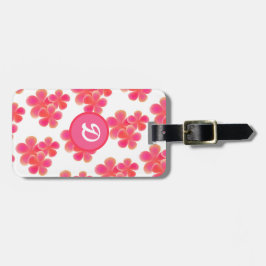 färgstark blommigt modern monogram bagagebricka