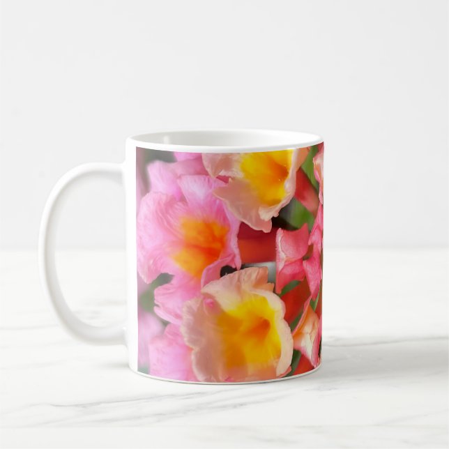 Färgstark blomning Lantana Flower Cluster Classic Kaffemugg (Vänster)