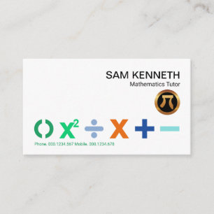 Färgstark BODMAS Math Symbols Mathematics Tutor Visitkort