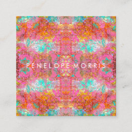 Färgstark Boho Makeup-artist Fyrkantigt Visitkort