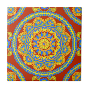 Färgstark Boho Moroccan Kakelplatta