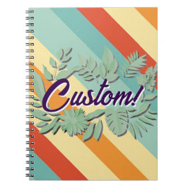 Färgstark botanisk, dynamisk textdesign anteckningsbok