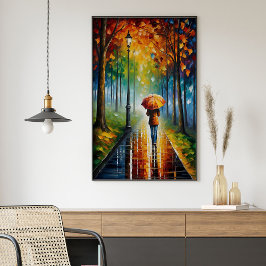Färgstark brant hösten, Höst löv natur Poster