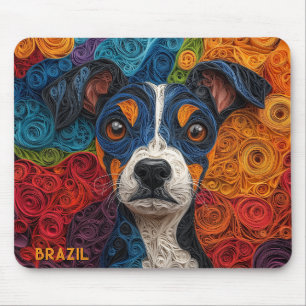 Färgstark brasiliansk terrier Papper Quilling Port Musmatta