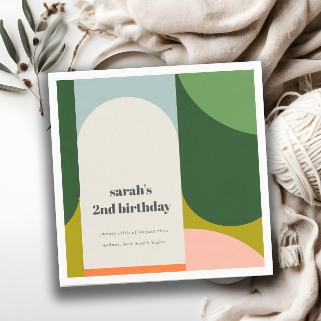 Färgstark Bright Groovy Retro Arch oavsett ålder F Pappersservett (Skapare uppladdad)