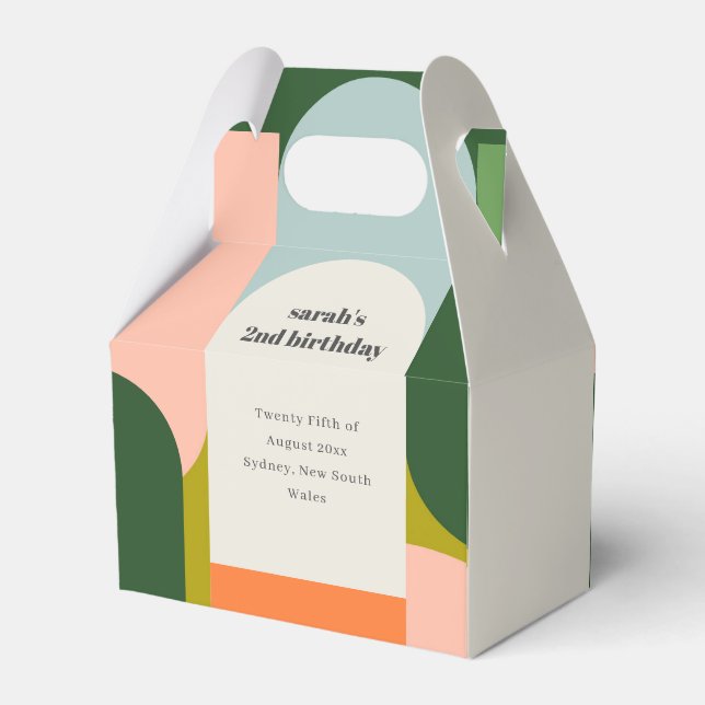 Färgstark Bright Groovy Retro Arch oavsett ålder F Presentaskar (Baksidan Sidan)