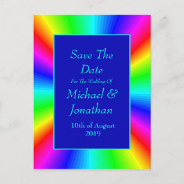 Färgstark Bright Rainbow Bröllop spara datum Meddelande Vykort