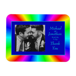 Färgstark Bright Rainbow Bröllop Tack Magnet