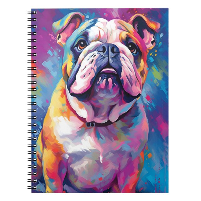 Färgstark bulldog anteckningsbok (Framsidan)