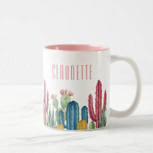 Färgstark Cacti Desert tema Två-Tonad Mugg