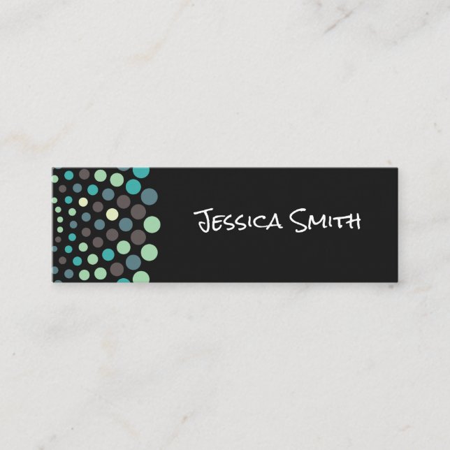 Färgstark | Cirkelpunkt Mönster | Modern konst Mini Visitkort (Framsida)