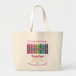 Färgstark Crayon/Kindergarten Läraruppskattning Jumbo Tygkasse