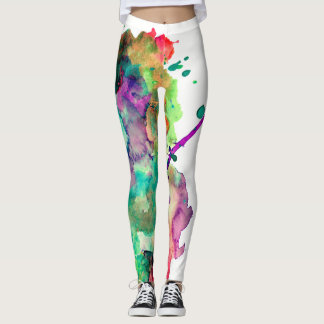Färgstark, Crazy, Trendig, fet Abstrakt vattenfärg Leggings