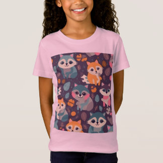 Färgstark cute Raccoon T Shirt