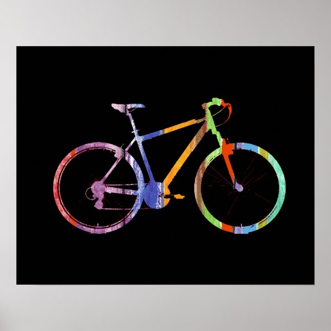 färgstark cykel på svart poster (Framsidan)