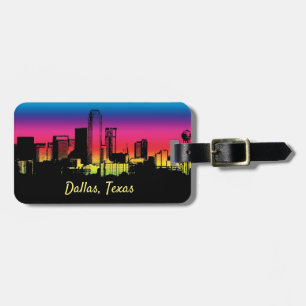 Färgstark Dallas Skyline Bagagebricka