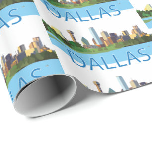 Färgstark Dallas Skyline-illustration Presentpapper